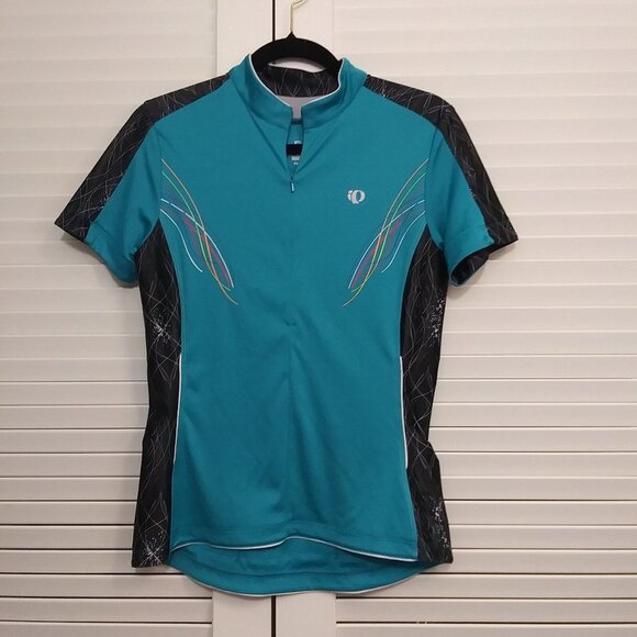 PEARL IZUMI Cycling Shirt 1/2 Zip Teal Green Womens Large - Picture 1 of 8